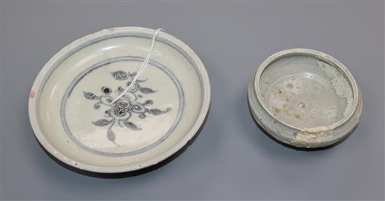 A Chinese ding type dish, Song dynasty and an Annamese dish